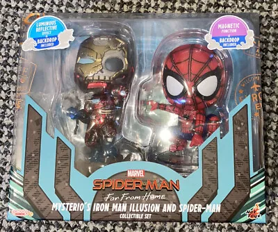 Buy Marvel Hot Toys Far From Home Mysterio’s Iron Man Illusion And SpiderMan Cosbaby • 25£