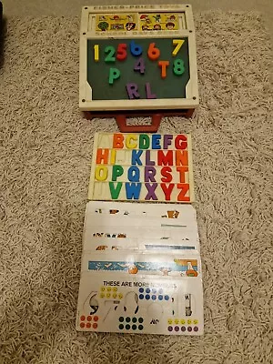 Buy Vintage Fisher Price School Days PLAY DESK + Cards + Magnetic Letters • 24.95£