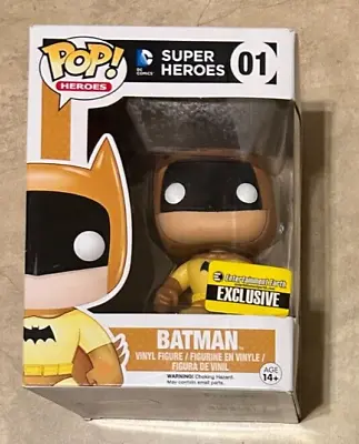 Buy Funko DC Super Heroes Batman 01 Yellow Pop Figure NEW Entertainment Earth Exclus • 16.58£