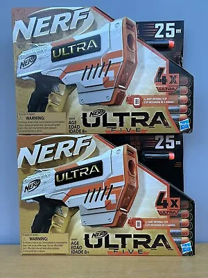 Buy 2 X Nerf Ultra Five Dart Blaster Outdoor Toy Rapid Fire Shot Fight Weapon To 25m • 19.95£