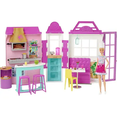 Buy Barbie Cook ‘n Grill Restaurant Playset & Barbie Doll 30+ Pieces Kitchen Mattel • 49.99£