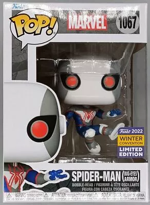 Buy #1067 Spider-Man Bug-Eyes Armor Marvel 2022 Damaged Box Funko POP With Protector • 10.49£