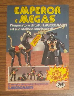 Buy Vintage 1982 Mego MICRONAUTS Emperor & Megas Print Ad Advert Italian • 4.79£