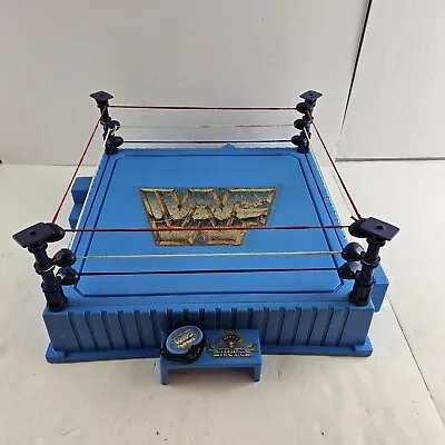 Buy WWF Hasbro Wrestling Ring 1991 With Belt Blue Ring And Posts  • 69.99£