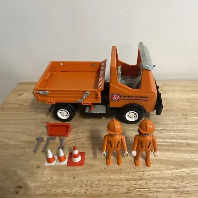 Buy PLAYMOBIL CONSTRUCTION SET Tipper Truck Road Works Orange 1986 • 12.99£