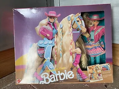 Buy 1990 Barbie Western Fun Suncharm Sun Runner Horse Ref 5408 • 334.51£