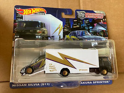 Buy HOT WHEELS DIECAST -Team Transport - Nissan Silvia (S13) & Sakura Sprinter #52 • 21.99£
