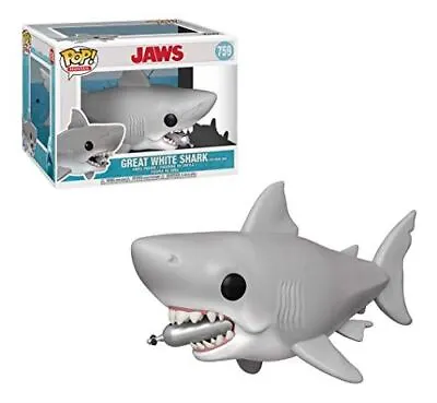 Buy Funko POP Movies Figure : Jaws #759 Great White Shark With Diving Tank • 79.99£