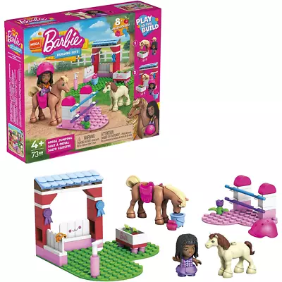 Buy MEGA Barbie Horse Jumping Building Set Inc 68 Building Blocks 1 Micro-Doll • 12.99£