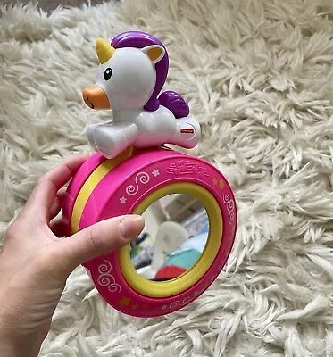 Buy Fisher Price Pink Unicorn Musical Baby Crawling Learning To Crawl Moving Toy • 5£