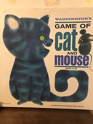 Buy Vintage 'GAME OF CAT AND MOUSE' Board Game Waddingtons 1965 Complete • 12£