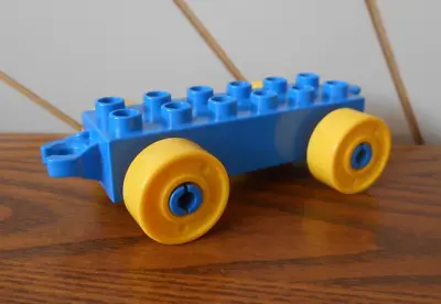 Buy CAR BASE Vehicle For Playset LEGO DUPLO Spare Part Piece BLUE Yellow Wheels 6x2 • 2.99£