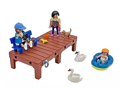 Buy Playmobil Jetty Family Child In Inflatable Boat Swan Holiday Lake Figure Man Woman • 10.23£