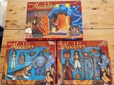 Buy Vintage Disney Aladdin Action Figure Sets, Cave Jasmine Rajah Genie Abu Jafar  • 95£