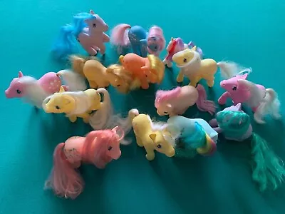Buy Bundle Of 14 G1 Vintage 1980s Hasbro My Little Ponies Including 1 MLP Type • 20£