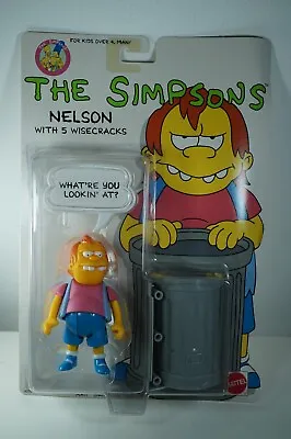 Buy Mattel The Simpsons Bully Nelson Figure Plastic Dustbin MOC 1990 NEW ! • 25.95£
