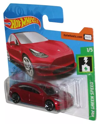 Buy Hot Wheels HW Green Speed 1/5 (2018) Red Tesla Model 3 Toy Car - (Short Card) • 14.92£