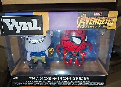 Buy Funko Vynl Marvel Avengers Infinity War Thanos And Iron Spiderman 2pack Figures • 11.99£