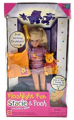 Buy 1997 Flashlight Fun Winnie Pooh Barbie: Stacie & Pooh / Mattel 19669, NrfB • 71.97£