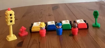 Buy Fisher Price Vintage Little People 4 X Cars, Policeman,traffic Light,child + 3 • 5.75£