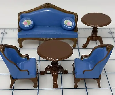 Buy Mattel Littles Dollhouse Collectibles: Parlor Sofa Wingbacks Tables Stools 1:24 • 41.58£