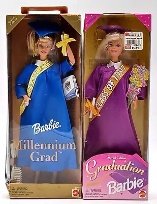 Buy 2x Mattel Graduation Barbie Doll: Class Of 1997 + 2000 / Graduation / NrfB • 45.99£