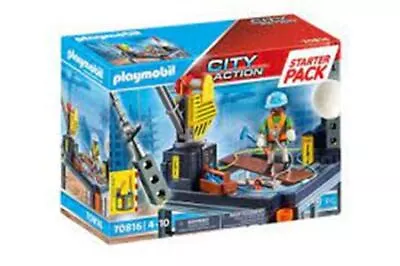 Buy Playmobil 70816 City Action Construction Site Starter Pack Clearance Bargain • 11.50£