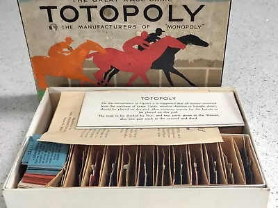 Buy Vintage Waddingtons Totopoly Horse Racing Game 1949 - Small Box Version No Board • 14£