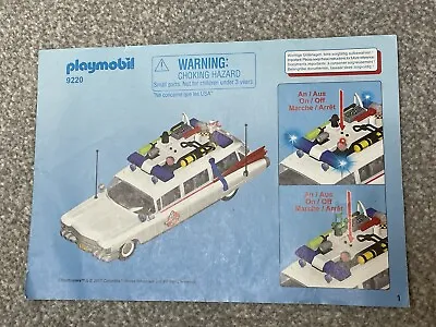 Buy Playmobil 9220 Ghostbusters ECTO-1 Car Manual Instruction ONLY • 8.50£
