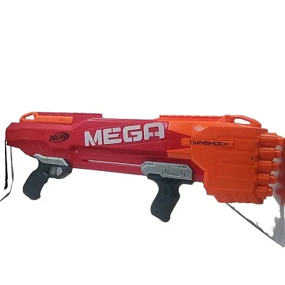 Buy NERF MEGA Twinshock Foam Dart Gun + 10 Bullets Fully Tested And In Working Order • 19.99£