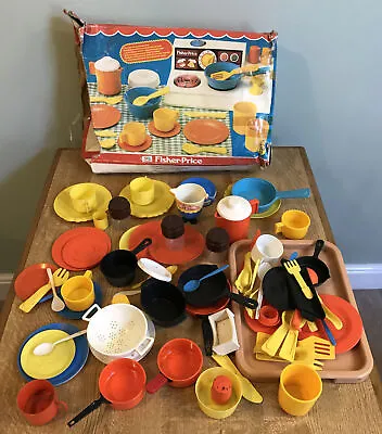 Buy Vintage 1978 Fisher-Price Kitchen Set With Original Accessories - Not Complete • 25£