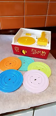 Buy Fisher Price Music Box Record Player & 5 Double Sided Records - Excellent & Batt • 28£