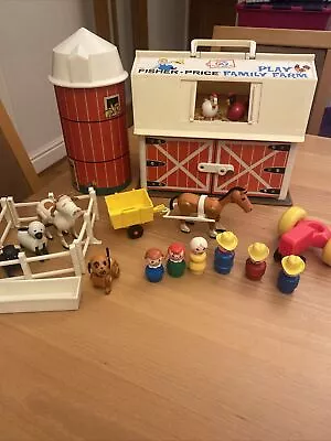 Buy Vintage Fisher Price 1967 #915 Play Family Farm With Barn Silo Complete Playset • 24.99£