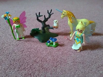 Buy Playmobil Fairies Bundle: 2 Fairy Figures, Unicorn, Owl, Toadstools • 9.99£