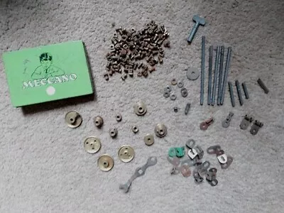 Buy Vintage Meccano Green Tin Box / Set No  - Nuts Bolts Pulley Pinions Joblot  • 18£