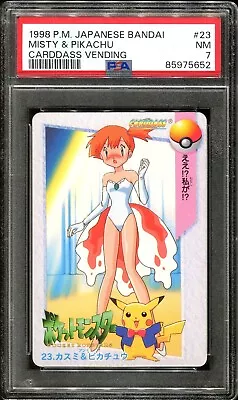 Buy PSA 7 Misty & Pikachu #23 Bandai Carddass Vending Japanese 1998 • 158.01£