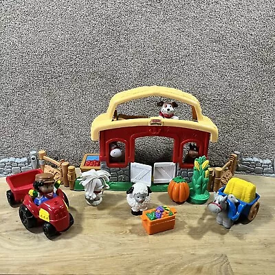 Buy Vintage Fisher Price Little People 2003 Farm Stable Playset & Figures • 34.99£