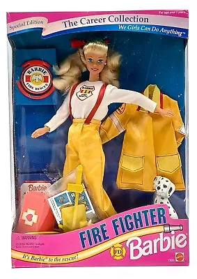 Buy 1994 Fire Fighter Barbie Doll With Dalmatian Figure / Mattel 13553, NrfB • 66.72£