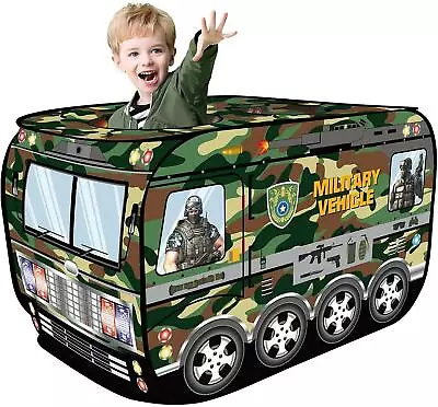 Buy Foldable Pop-up Play Tent  Army Vehicle Indoor Outdoor Play House For Kids Gift • 19.98£