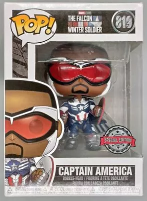 Buy #819 Captain America (Wings) Marvel Damaged Box Funko POP With Protector • 13.99£