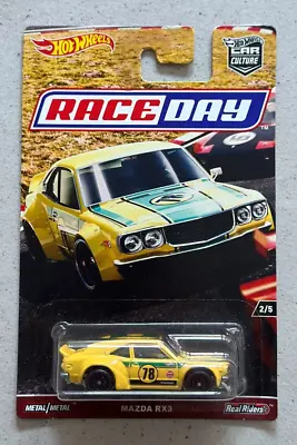 Buy 2016 Hot Wheels MAZDA RX3 Race Day Car Culture Real Riders • 49.99£