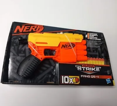 Buy Nerf Alpha Strike Fang QS-4 Foam Dart Blaster With 10 Darts Tactical Orange ~NEW • 9.99£