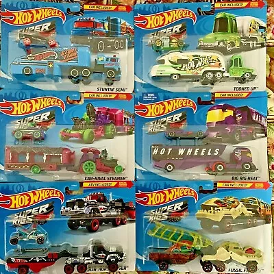 Buy Hot Wheels 2020 Super Rigs Set #GBF16 1:64 Scale (Set Of 6) • 48.14£