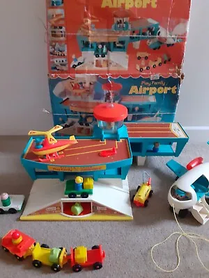 Buy Vintage 1972 #996 Fisher Price Little People Airport With Box • 40£