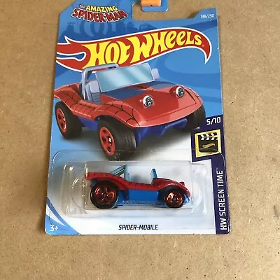 Buy Hot Wheels Screen Time 2018 Spider-Mobile (Long Card) The Amazing Spider-Man • 6.99£