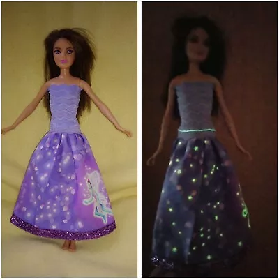 Buy Barbie Skipper Dolls Dress Purple Night Light Fairies Elves Princess Ball Gown K72 • 6£