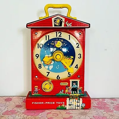 Buy Vintage Fisher Price Music Box Teaching Clock Made In USA 1960's Working • 12.99£