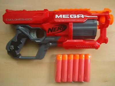 Buy NERF Mega CycloneShock Blaster Hasbro + 6 New Darts • 9.95£