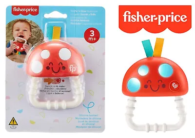 Buy Fisher-Price Theeth ‘n Glow Mushroom - Light-Up Infant Rattle - Silicone Toy • 9.99£