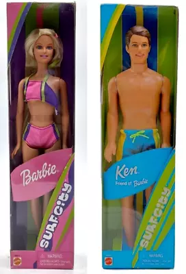 Buy 2x Mattel Surfcity Barbie Doll: Surf City Ken 28422 + Barbie 28417 / NrfB • 61.85£